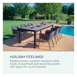 Blumfeldt Menorca Expand Gartentisch 163 x 95 cm Grau