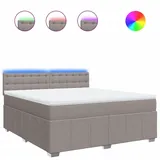 vidaXL Boxspringbett mit Matratze Taupe 180x200 cm Stoff