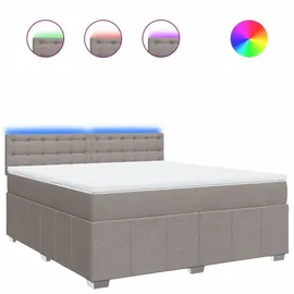 vidaXL Boxspringbett mit Matratze Taupe 180x200 cm Stoff