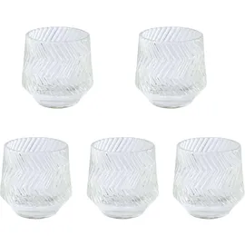 creativ home Teelichthalter Relief Glas Weiß
