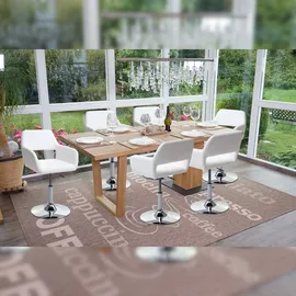 Mendler Esszimmerstuhl HWC-A50 III, Stuhl Küchenstuhl, Retro 50er Jahre, Kunstleder - weiß, Chromfuß