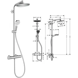 Hansgrohe Crometta S Showerpipe 240 1jet mit Thermostat chrom 27267000