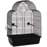 Beeztees Vogelkäfig Sonia schwarz 45x28x63cm mit 2 Türen und Schublade