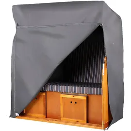 Mr. Deko bene living Strandkorb Komplettset Königssee Teak Bullauge PE grau Modell 582