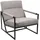 Svita CHRIS Loungestuhl Cocktailsessel Polsterstuhl mit Armlehne Grau
