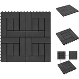 Fußböden & Teppichböden - Living 22 Stk. Terrassenfliesen 30 X 30 Cm 2 Qm Wpc Schwarz