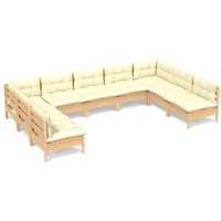 vidaXL Modell 20 Garten-Lounge-Set 9-tlg. creme