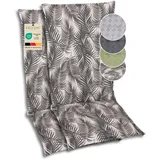 GO-DE Textil Bequeme und attraktive Polsterauflagen für Hochlehner-Gartenstühle (2er-Set, Palmy grau, Hochlehner)