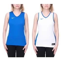 NIKE Team Basketball Reversible Damen Tank-Top mit Dri-FIT-Technologie Trainings-Shirt wendbares Sport-Shirt NT0213-463 Blau/Weiß - L