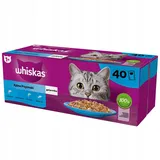 Whiskas Adult Sachets 40 x 85 g Fishy Treats - Nassfutter für Katzen, in Gelee 40x85g Portionsbeutel Multipack