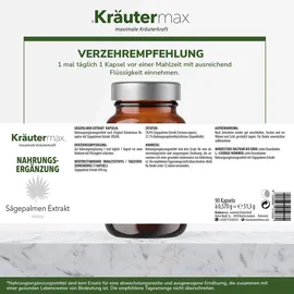 kräutermax – naturheilmittel seit 1890 Kräutermax Sägepalmen Extrakt Kapseln 90 St.