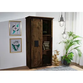 Massivmoebel24 Schrank Mango 100x50x190 braun lackiert RAILWAY #415