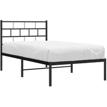vidaXL Bettgestell mit Kopf- und Fußteil Metall Schwarz 183x213 cm