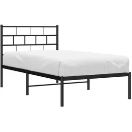 vidaXL Bettgestell mit Kopf- und Fußteil Metall Schwarz 183x213 cm