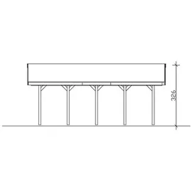 SKANHOLZ Carport Wallgau 4,30 x 7,50 m lasiert - braun inkl. Pfostenanker