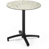 Oviala Gartentisch, Grau, Holzwerkstoff, 4-Sitzer, Rund,rund, 70x72x70 cm, Gartenmöbel, Gartentische, Gartentische