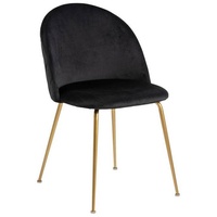 Livetastic Stuhl, Schwarz, Gold, Metall, Textil, Uni, rund, 49.5x80.5x54 cm, Esszimmer, Stühle, Esszimmerstühle, Vierfußstühle