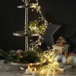 LED Lichterkette Diamant - Cluster Dekolichterkette - 100 warmweiße LED - L: 1,2...