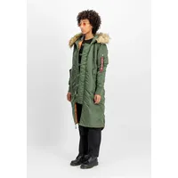 Alpha Industries Long Fishtail Jacke - Sage Green - S