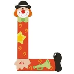 SEVI 81748 Holzbuchstabe L Clown 10 cm, sortiert