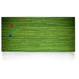 banjado Magnettafel 78x37cm Magnetwand Schwarz Aus Metall Magnetpinnwand Pinnwand Inkl. 4 Magnete Motiv Bambus Grün