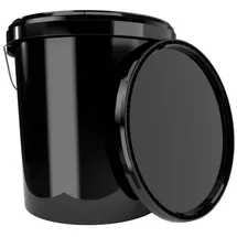 FixedByU Eimer mit Deckel 16 Liter Schwarz