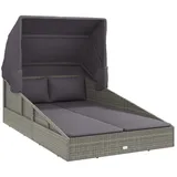 vidaXL Sonnenliege 200 x 114 x 128 cm Grau