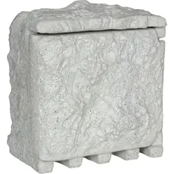 Gartensteckdose NÄVE "Roccus", grau, B:18,0cm H:21,0cm, Kunststoff, Steckdosen, max. Leistung: 3600W, Kabellänge: 5m, Material: Kunststein/Polyresin