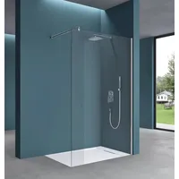 TEICO Duschwand Duschabtrennung mit Stabistange 8 mm ESG Glas
