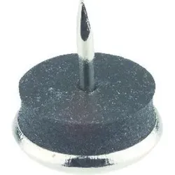 DRANSFELD, Gleiter rund, Durchmesser 25mm zum Einschlagen, Gummi silber vernickelt
