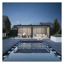 Weide Holzoptik Lamellenwand für Weide Pergola 1,13m in anthrazit