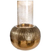 Casablanca by Gilde Casablanca by Gilde, Windlicht Haley Gold, Metall, Glas, rund, 25.5x45.5x25.5 cm,