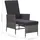 vidaXL Polyrattan Garten-Liegestuhl 63 x 131 x 106 cm grau inkl. Auflagen