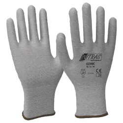 Nitras ESD-Handschuhe, Nylon-Carbon-Strick-Handschuh 6230UC-7 , 1 Karton = 240 Paar, Größe M (7)