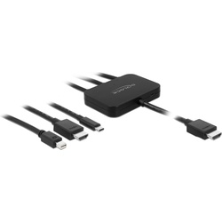 Delock Adapter 85830 USB-C, HDMI oder Mini-DP zu HDMI (HDMI, 25.10 cm), Data + Video Adapter, Schwarz