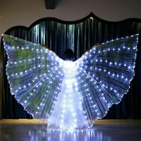 ALEOHALTER LED-Bauchtanz-Flügel, Isis-Flügel, Schmetterling, leuchtende Flügel, Engel-Kostüm mit Teleskopstäben für Bühnenshow, Halloween, Weihnachtsfeier