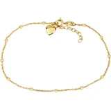 VIVANCE Fußkette "925/- Sterling Silber vergoldet Kugeln", gelb, Fußketten, Damen, 23+3cm, Silber 925 (Sterlingsilber), glänzend