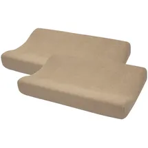 Meyco Baby Wickelauflagenbezug Frottee - 2er Pack - 50x70cm - Spannbetttuch Wickelunterlage - 80% Baumwolle - Oeko Tex zertifiziert - weich - waschmaschinenfest - Taupe