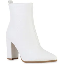 Damen Klassische Stiefeletten in Weiss Muster