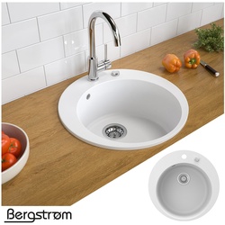 Granit Spüle Küchenspüle Einbauspüle Spülbecken+Drehexcenter+Siphon Weiß