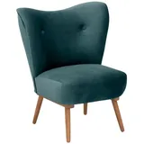 58 aufm Kessel Cocktailsessel Kayra Samtvelours 58 x 58 x 58 cm Blau mit Relax-Funktion
