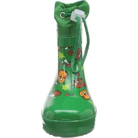 Playshoes Jungen Unisex Kinder Kurze Waldtiere aus Naturkautschuk gefüttert Gummistiefel, grün, 27 EU