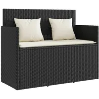 VidaXL Gartenbank mit Kissen Schwarz Poly Rattan