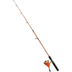 Kinder Angelrute 2-teilig Steckrute (5-20 g) Orange mit Rolle und Schnur 135 cm EINHEITSGRÖSSE