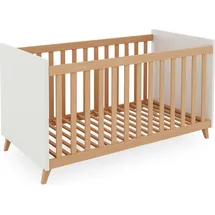 Betten-ABC Bubema Babybett Lino höhenverstellbar, Farbe: natur/weiß, Größe: 70 x 140 cm