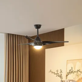 STARLUNA Deckenleuchte Deckenventilator Raumlüfter Kühler Wohnzimmerlampe, schwarz, App-steuerung dimmbar Fernbedienung 3 Stufen Cct Timer, 1x Led 1600lm warm-kaltweiß, D 115 cm