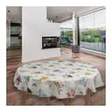laro Tischdecke Wachstuch-Tischdecken Farfalle Rund 140cm