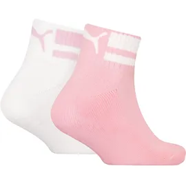 Puma Clyde Cushioned Quarter Socken 2er Pack Rosa/Weiß 35-38