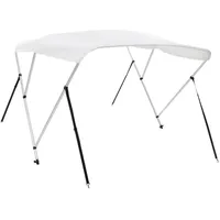 vidaXL Sonnenschutz 3-Bow Bimini Top 183x160x137 cm Aluminium/Polyurethan Weiß