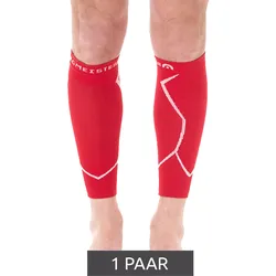 megmeister Waden Kompressions-Stutzen Beinlinge 23-32 mmHg Wadenwärmer MER003 Rot/Weiß - XL